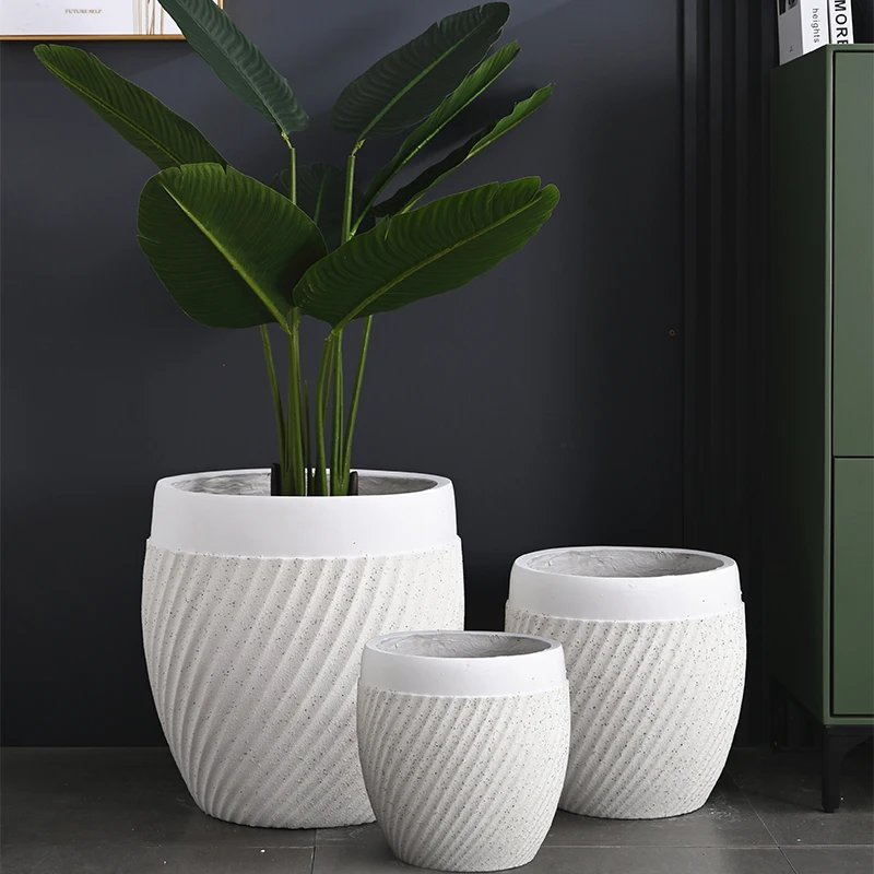 33/43/57cm Large Flower Pot Tall Planters Indoor Outdoor Planters and Pots Factory Wholesale Fiber Clay Pots For Plants