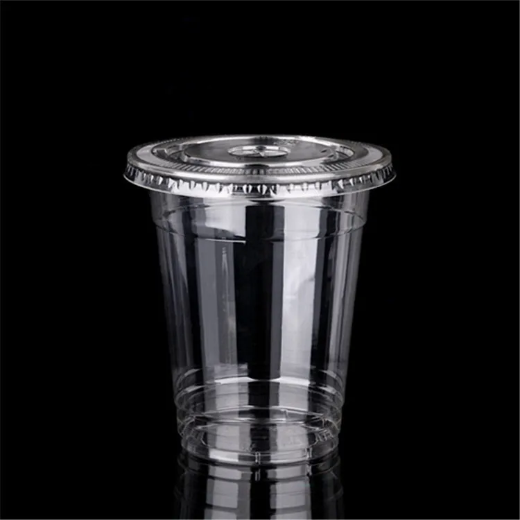 PET Clear Disposable Plastic Cups for Cold Drinks U-Shaped Cups for Coffee Smoothie Milktea Bubble Tea for Food and Beer