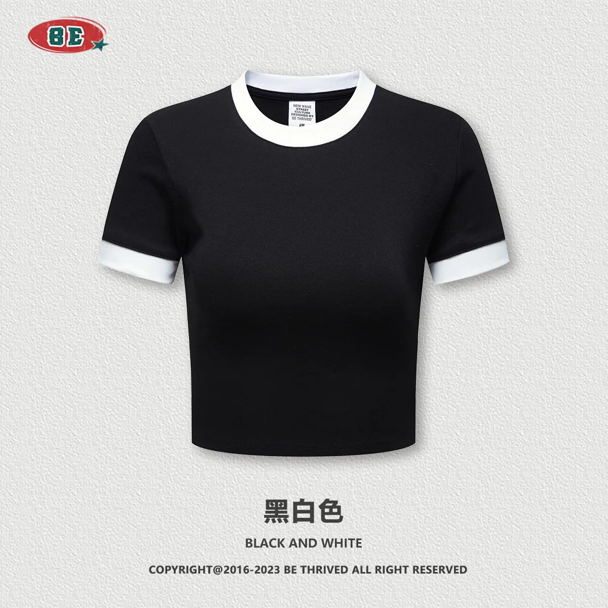 2024 Retro Skinny Short Sleeve Raglan T-Shirt for Girls Hot Sale Women Fashion Customized Low Price Vintage Blank Crop Top Shirt