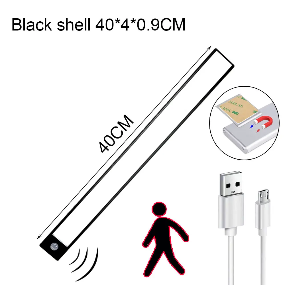 kitchen staircase led strip under cabinet lighting liner plug in wireless pir motion sensor magnet closet led night light