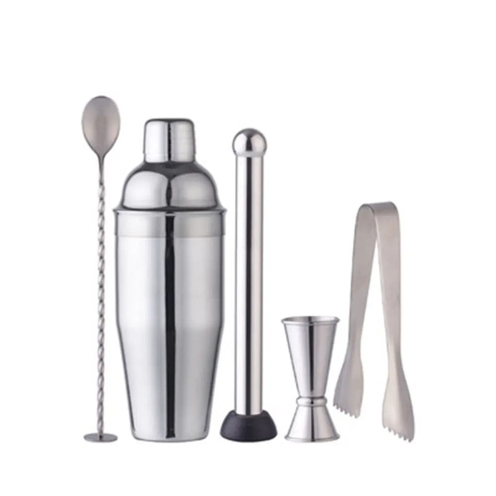 5 pcs Factory Direct copper graffiti cocktail boston shaker bar wine set stainless steel easy pour cocktail shaker lid