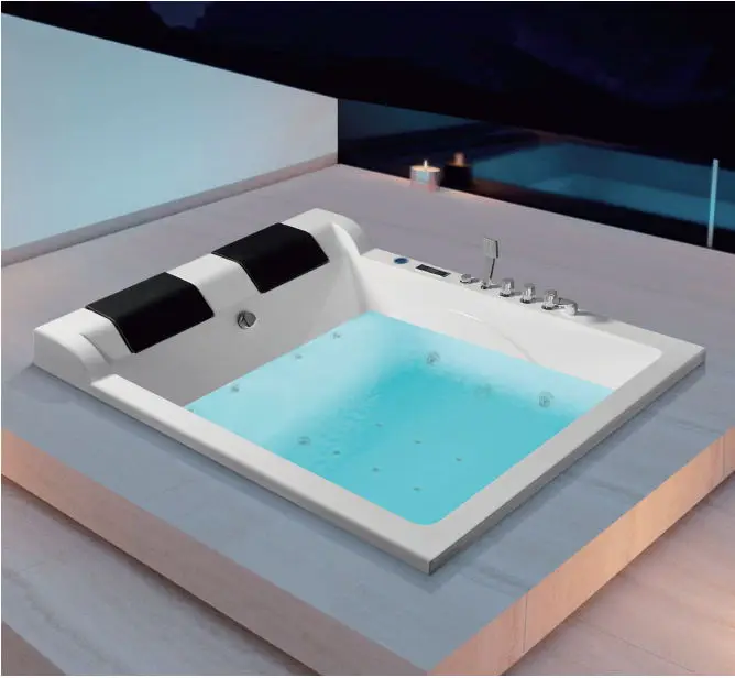 Woma Acrylic Doubel Persons Whirlpool Hydro Massage  Drop In  Bathroom  Built-in Bath Tub