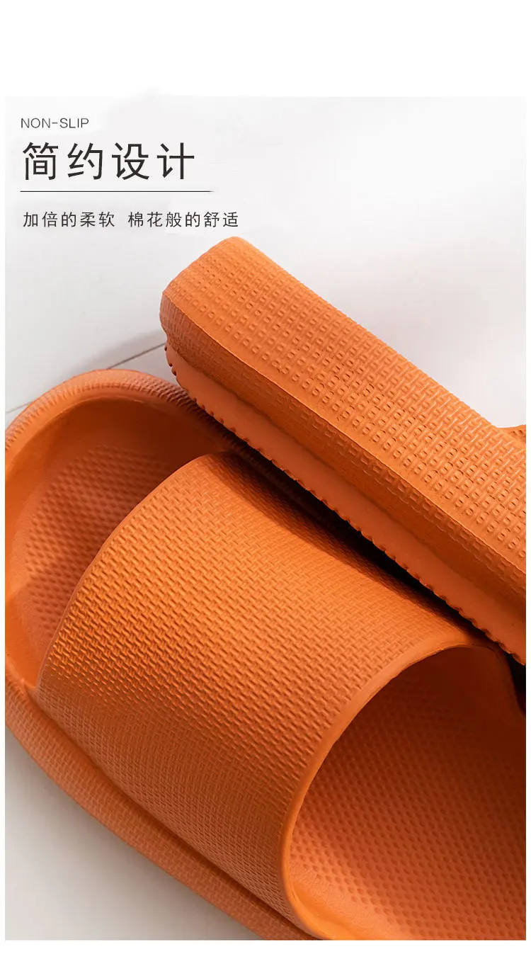 Household slippers Women and men wear shit slippers outside in summer Couples bathroom anti-slip fashion thick sole sandals
