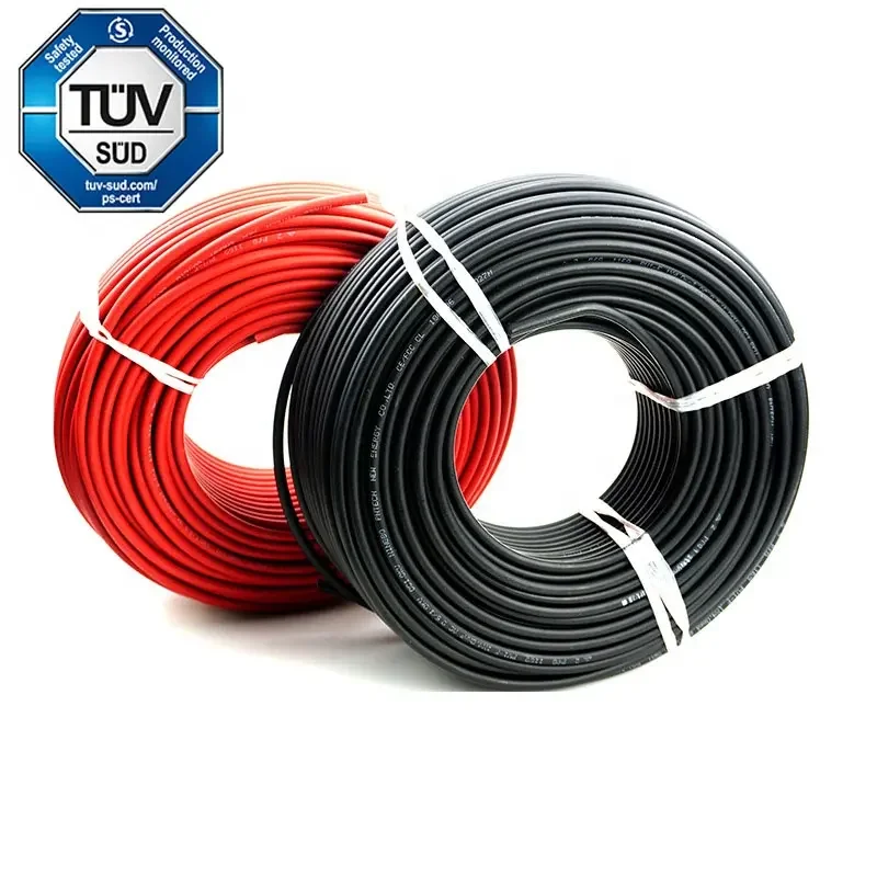 TUV 1500 В солнечные кабели постоянного тока H1Z2Z2-K 1x6 1x4 Луженая Медь XLPO изолированный PV кабель для