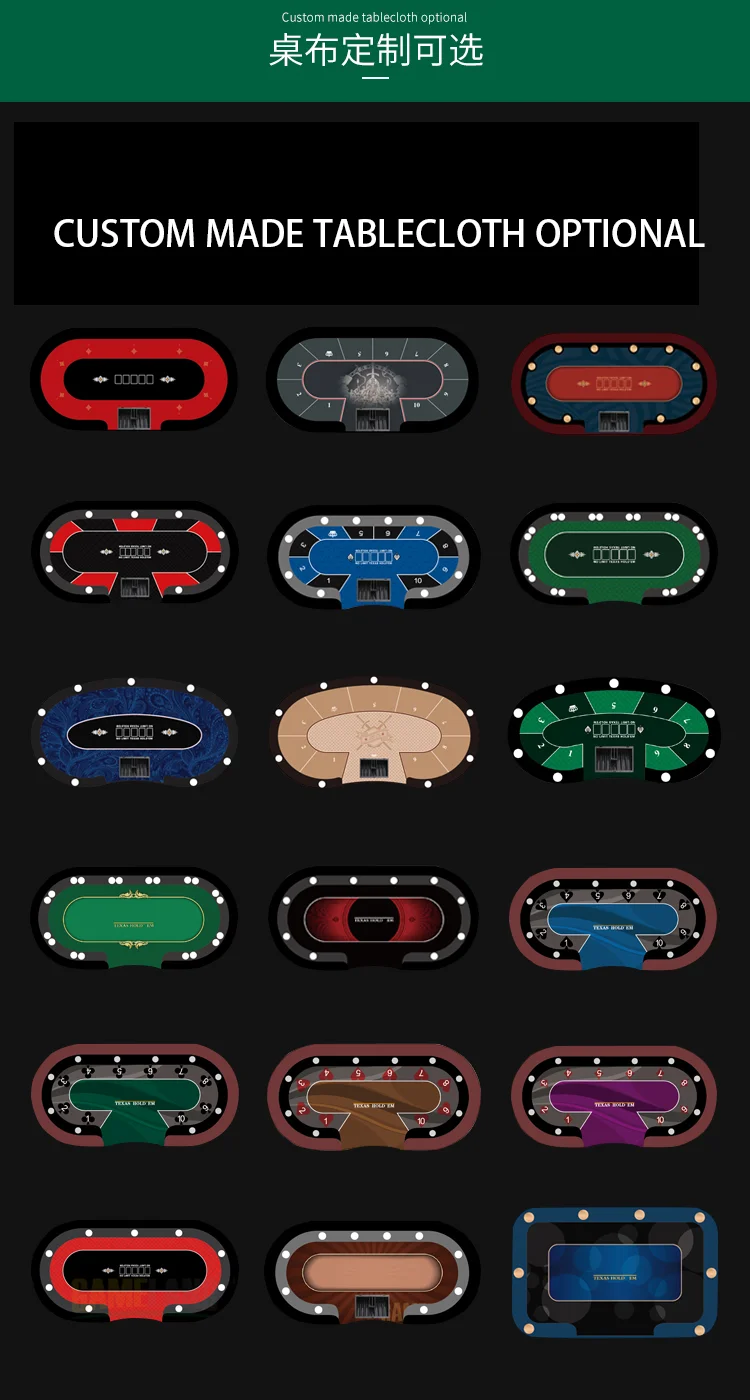 Customized Poker Table Luxury With Stainless Steel Legs for Playing