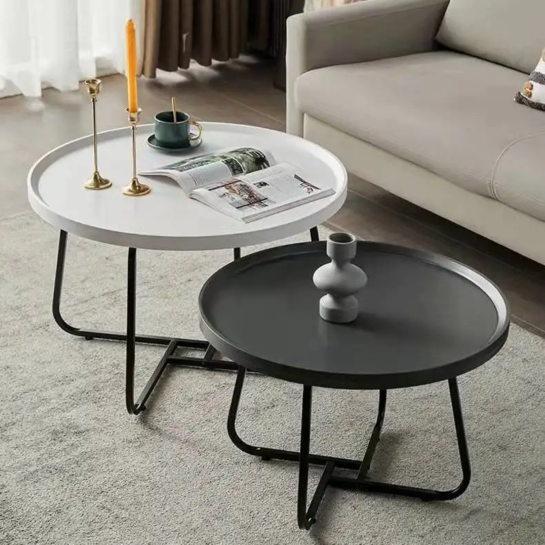 Metal Living Room New Modern Design Wooden Furniture Small Coffee Round Tea Table