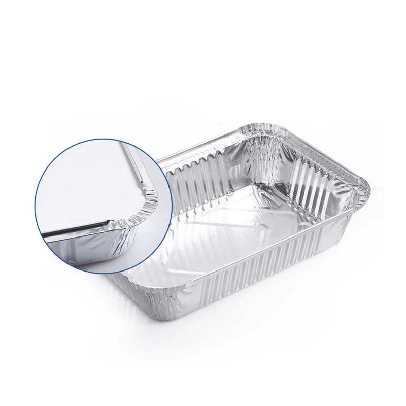 10Pcs New Rectangle Shaped Disposable Aluminum Foil Pan Take-Out Food Containers With