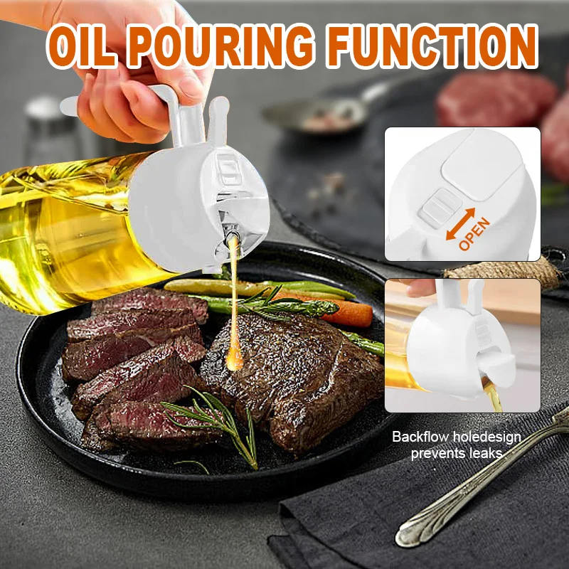 Multifunction 2 In 1 Oil Dispenser Bottle Olive Oil Sprayers Olive Oil Spray Bottle with Brush for Kitchen Cooking