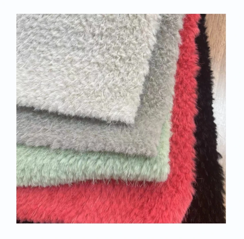 10-15cm 750gsm 162cm Long Hair Danish Mink Wheat Ear Mink Imitation Mink Plush Clothing Fabric