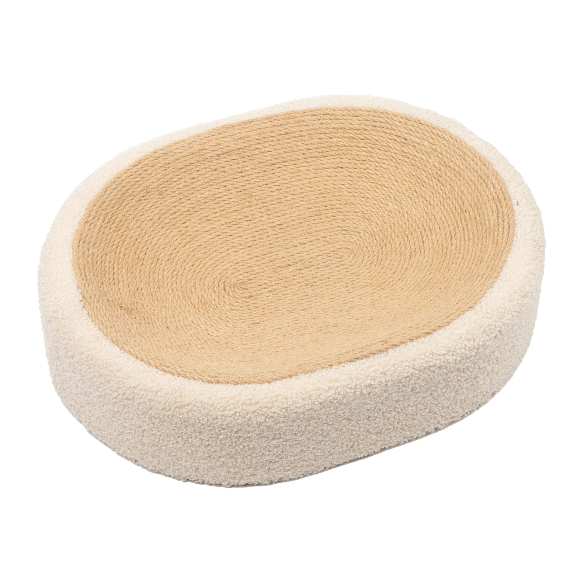 Wholesale Modern Oval Sisal Cat Scratcher Bed Plush Cat Tree for Indoor Cats with Grinding Claw Hot Sale