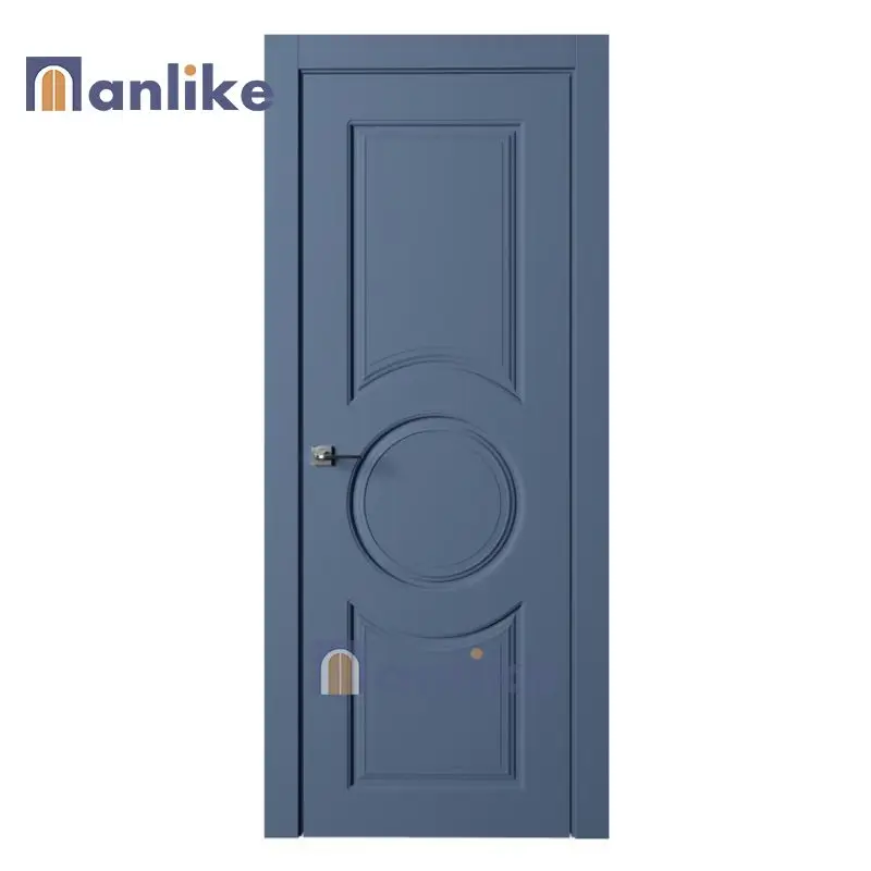 Anlike Villa Soundproof PVC Prehung Flush Slab Single Double Custom Interior Modern Living Room Wooden Door