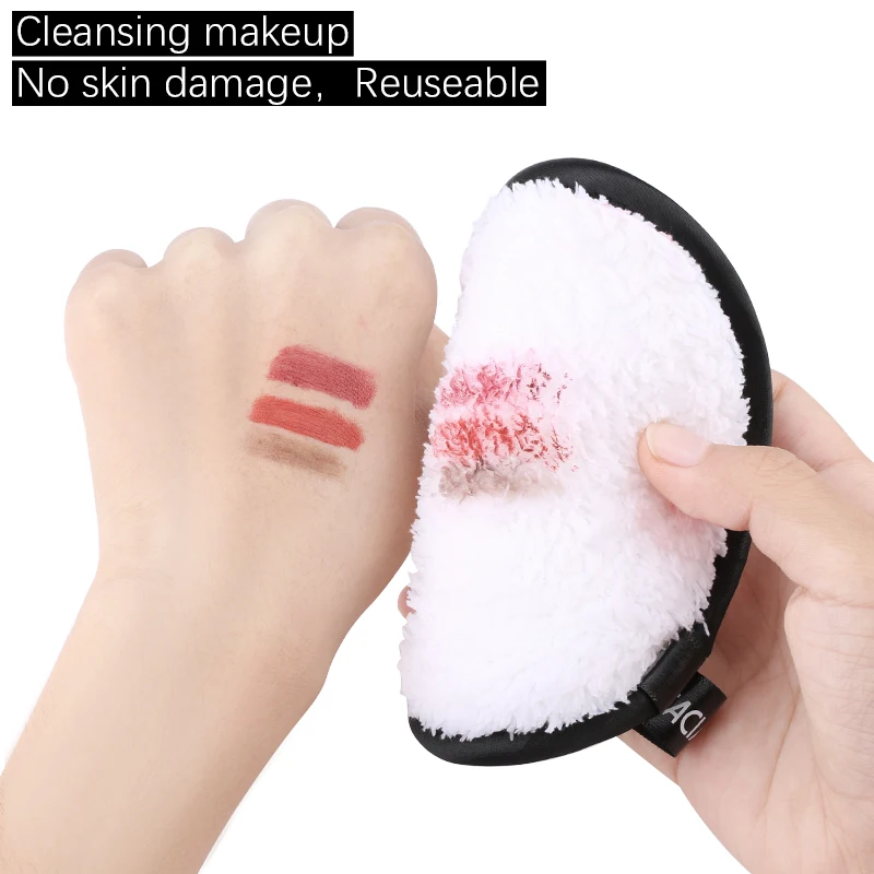 Private Label Vegan Cruelty Free Reusable Washable Microfiber Facial Cleansing Makeup Remover Removing Pads Sponge Set