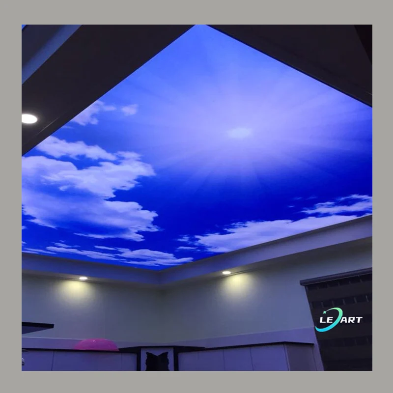 LeArt Manufacture interior construction material Home Decor 2x4 Ceiling Tiles pvc satin sky design price
