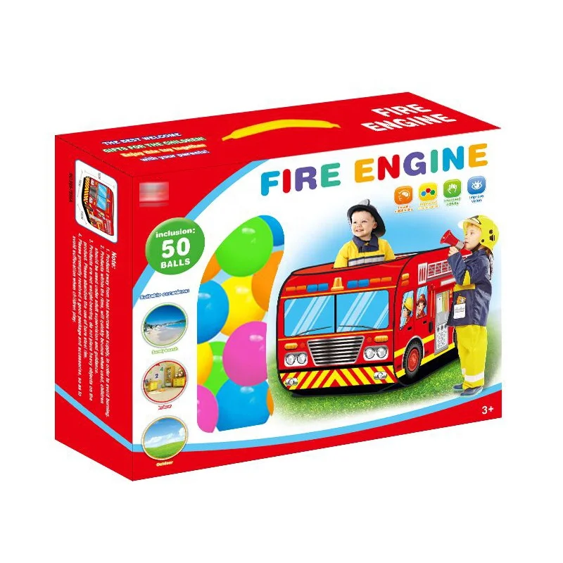baby play game car tent fire engine design room ball pool portable kid tent car
