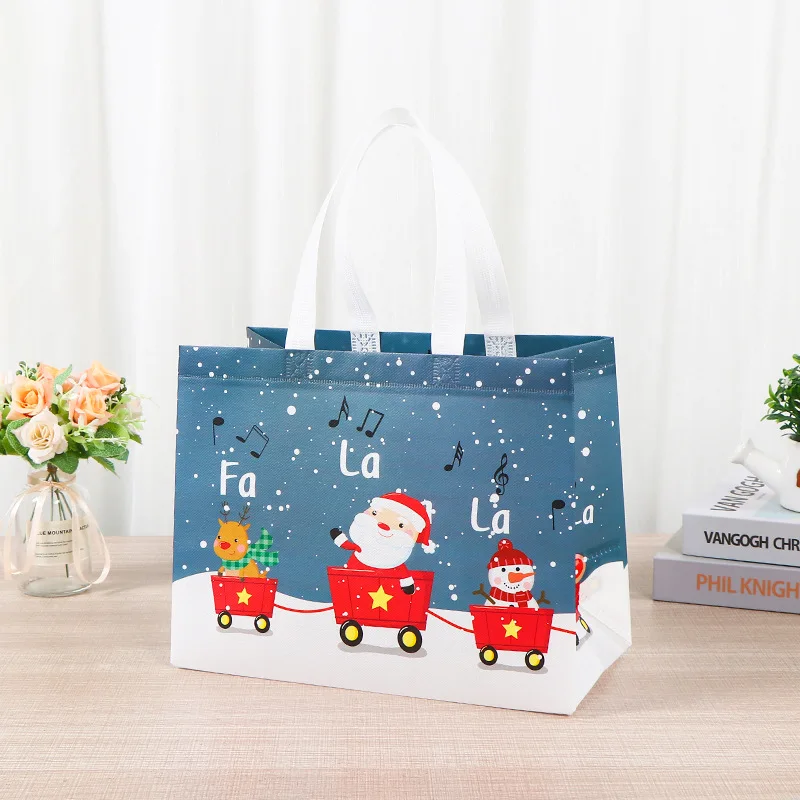 New Arrival Custom cheap reusable non woven bag Christmas gift shopping bags with your own logo
