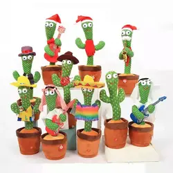 Dancing Cactus Funny Wriggle Doll Talking Game recording Talking Singing Music Twisting Dancing Cactus Plush Toy Doll