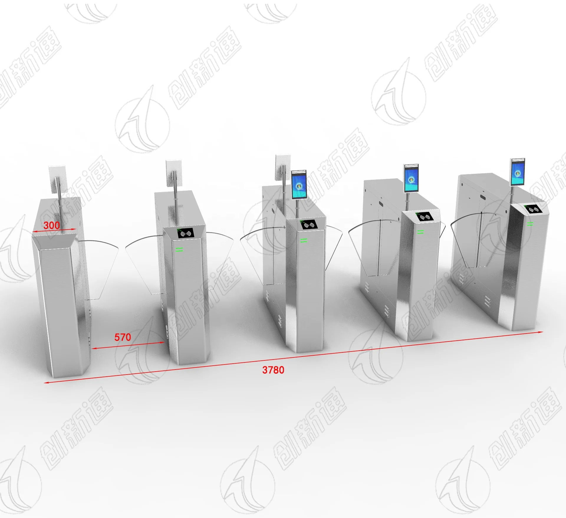 Facial Recognition Security Gate Face Scanner Access Control Flap Turnstile