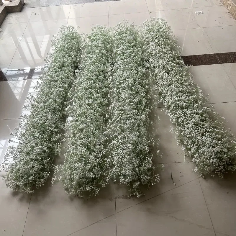 Table Garland Artificial Babys Breath White Rose Centerpiece Flower Arch Flower Runner For Wedding Event Decor Decoration