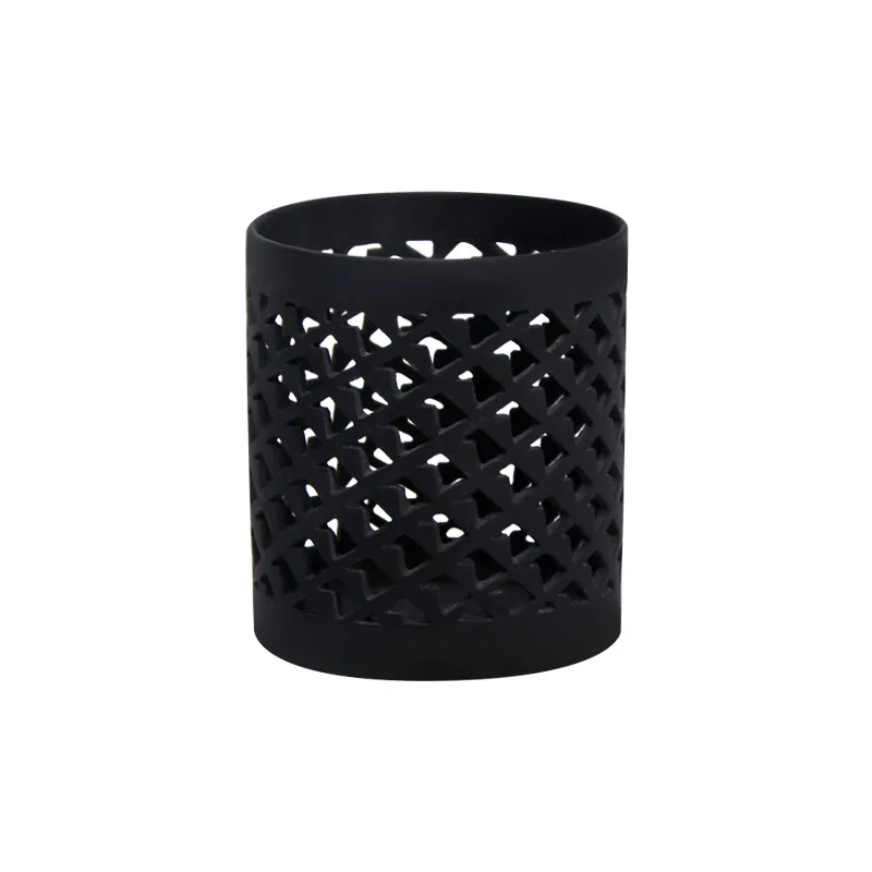 Hollow Ceramic Candle Cup Holder Retro Luxury Jars Restaurant Decoration Black Candle Jar for Candle