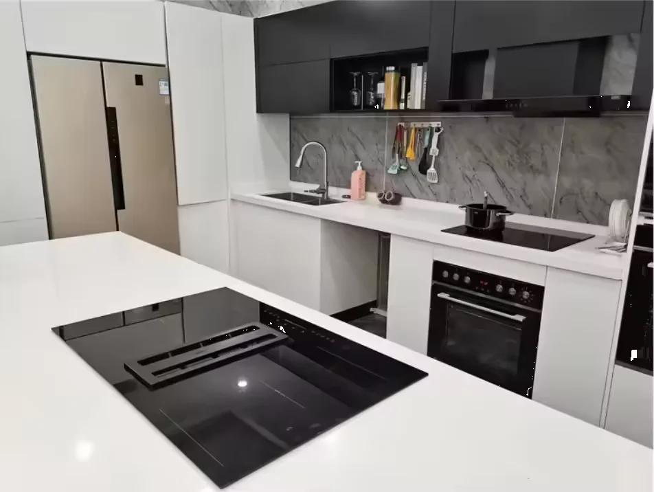 7200W Built-in Induction Cooktop with Integrated Extractor Hob - High Efficiency and Safety Features