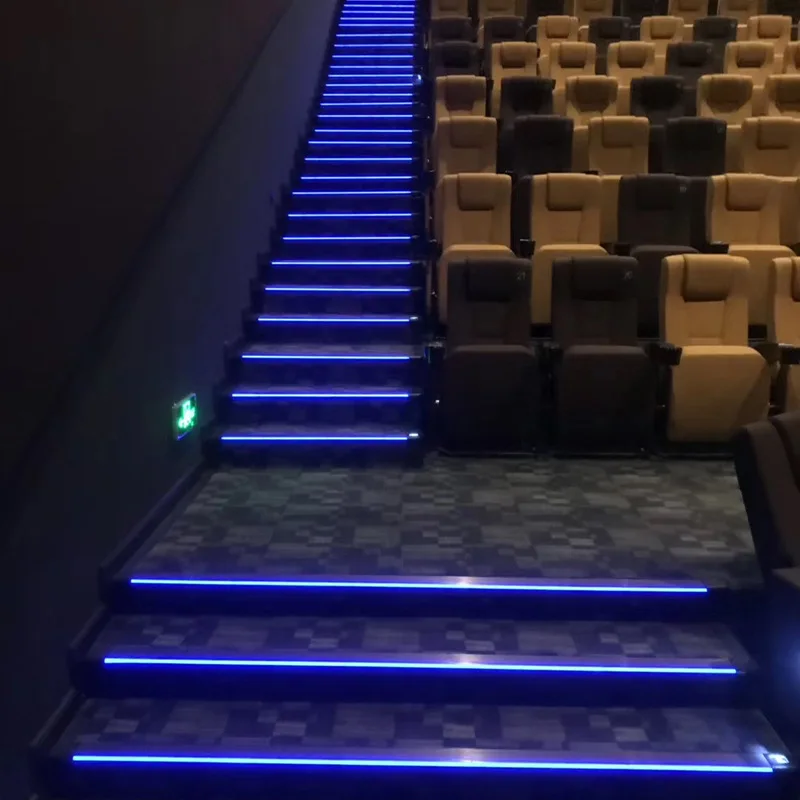Cinema Staircase Side Light Fiber Applications  Stair Side Ambient Light Color Changing Side Glow Fiber Optic