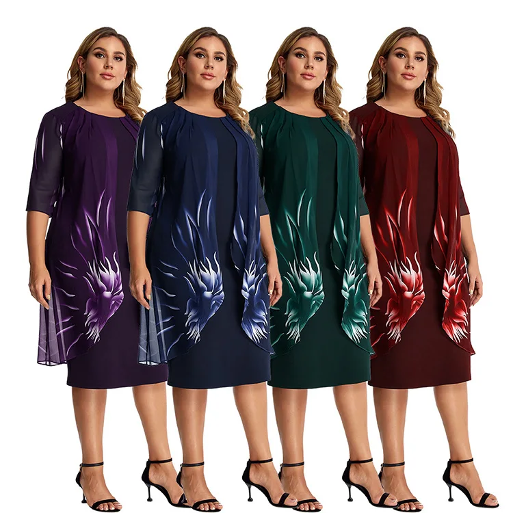 Women Lady Elegant Casual Plus Size Womens Dresses Formal Office Dress African Modest Ladies Career Summer Dresses