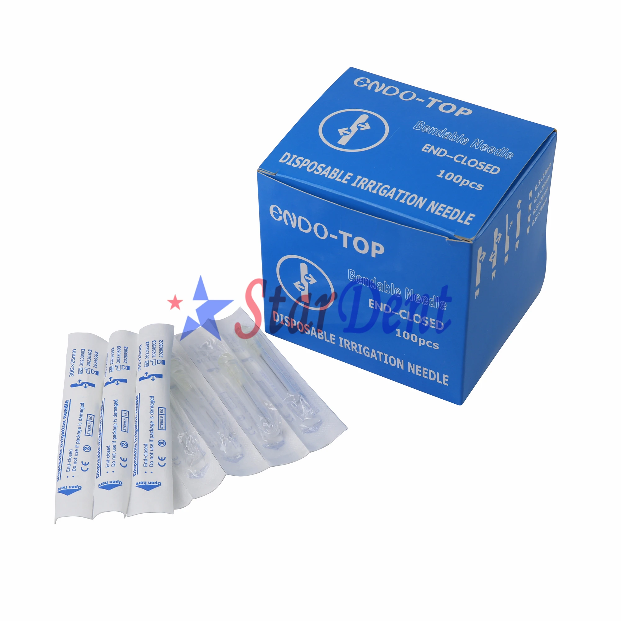 Dental Endodontic Sterilization Endo Irrigation Needle with Round Close End and Side Opening for Irrigation 27G/30G