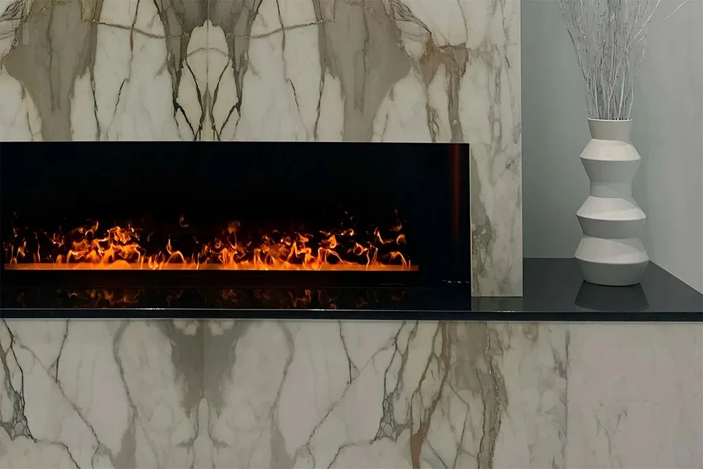 Cheaper price modern style water steam fireplace glasses 3 sides intelligent electric wood fireplace logs set indoor decoration