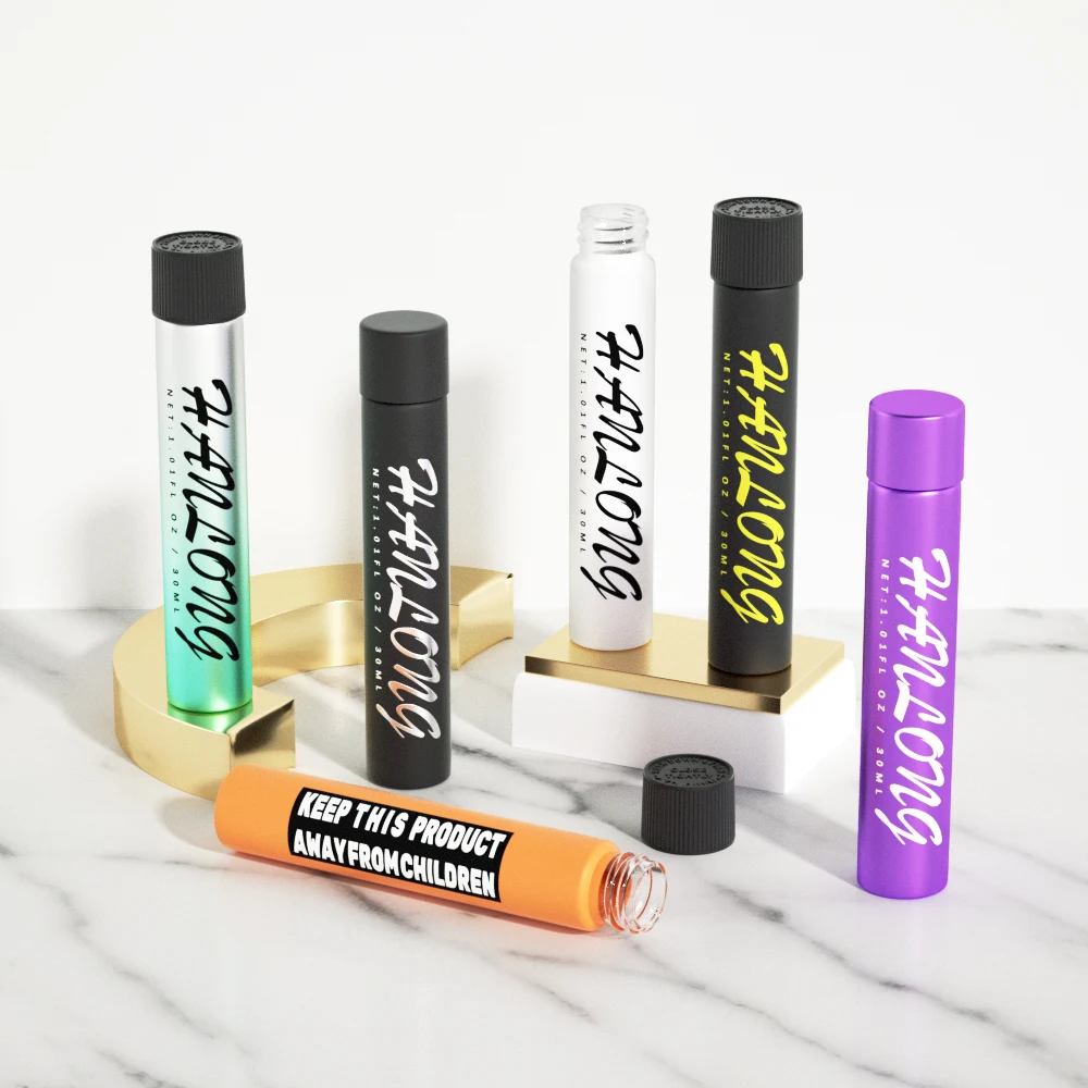 Wholesale 120mm 125mm king size custom logo child proof glass pre tube glass tube flower packaging tube