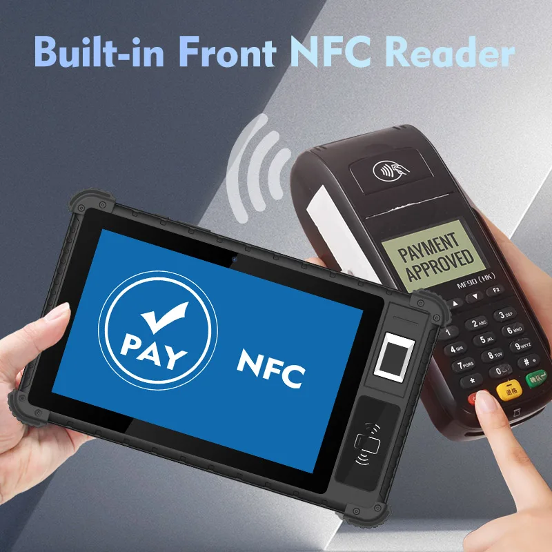 UTAB R817 8 inch 4G SIM NFC Biometric Fingerprint Reader Industrial Android Rugged Tablet PC for Government Hotel Census