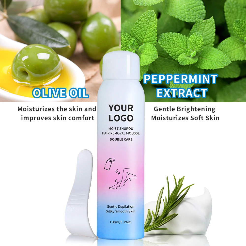 OEM Private Label Foam Depilatories Women & Men Hair Removal Cream Body Permanent Hair Remove Spray