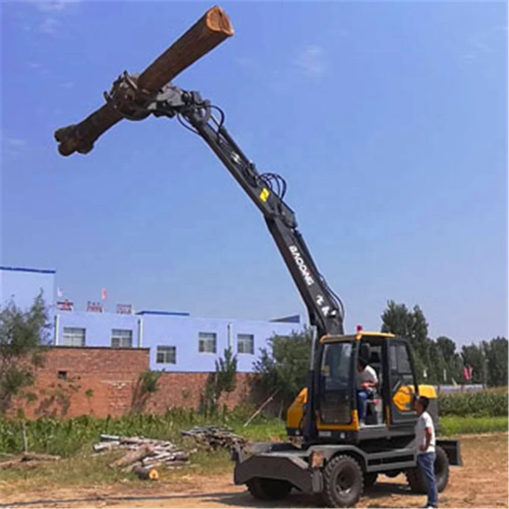 360 rotating timber loader wheel moving forest machine BD95W