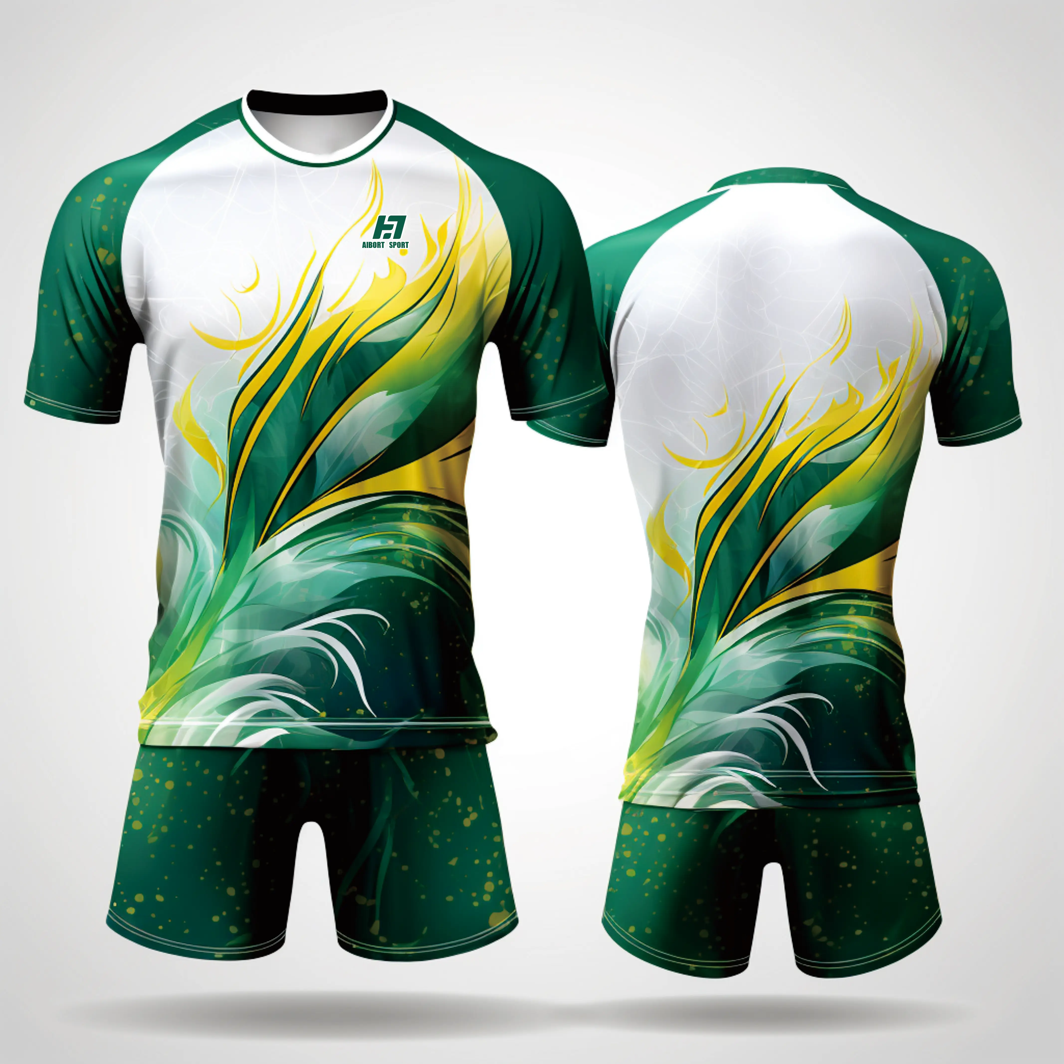 Aibort Wholesale Custom Sublimation Jersey Set Football Red And Blue Stripe Jersey Quality Goalkeeper Collared Reversible Wear/