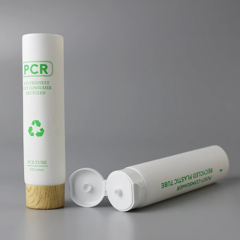 Customization Eco-friendly PCR Cosmetic Tubes Cream Lotion Cleanser Body Skincare Tube Packaging Recycled Plastic Tube