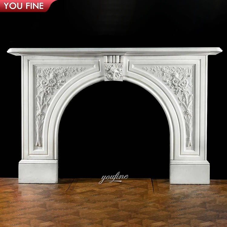 Custom  Indoor Decorations Luxury Victorian Marble Fireplace Surround