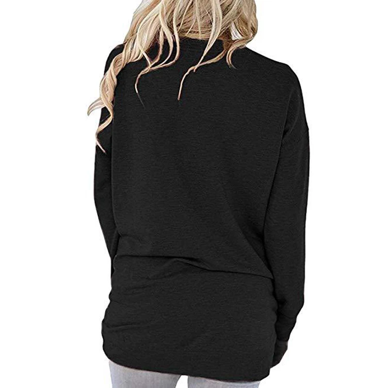 Wholesale New Fashion Design Custom Logo Long Sleeve Loose Tops Color Block O-Neck Pullover Top