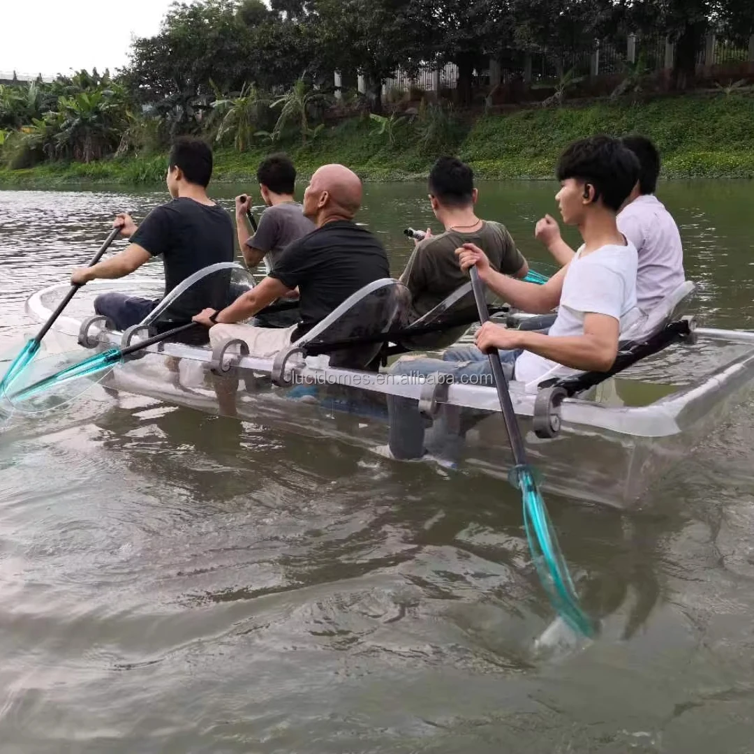 6 people Clear Kayak Crystal Transparent canoe big Boat sailing Glass outdoor rowing family Boat with motor