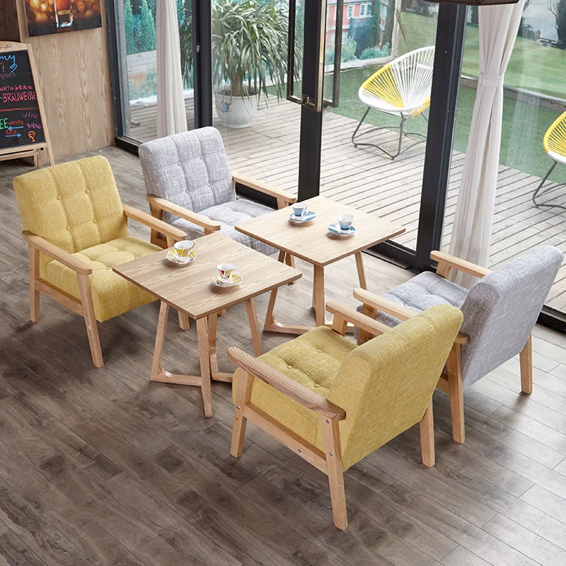High Fashion Cafe Furniture Sets Table and Chair Combination Dessert Shop Milk Tea Shop Theme Western Restaurant Hotel