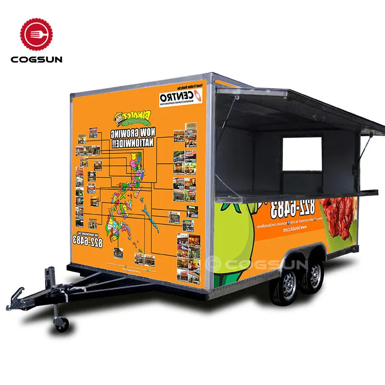 Mobile Food Cart Food Beverage Vending Cart Commercial Wholesale Price Fast Food Cart 2021 Best Selling Outdoor Customized 2/4/6