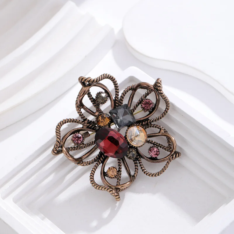 Gothic style jewelry wholesale vintage flower brooches big broaches women brooches