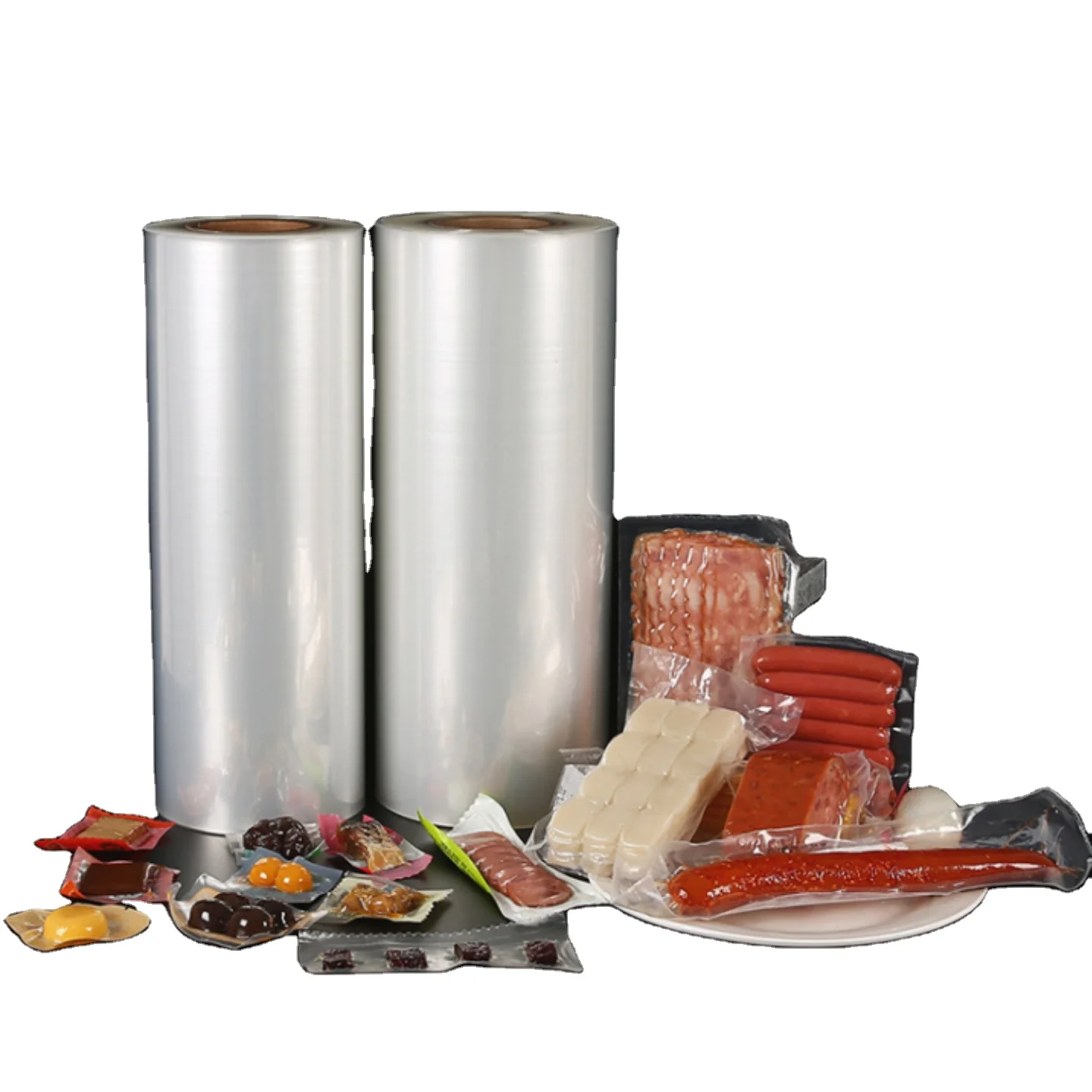 Certified Quality Thicken Heat Water Shrink Sealing PE Film Plastic Food Grade Bags for Market Household Application