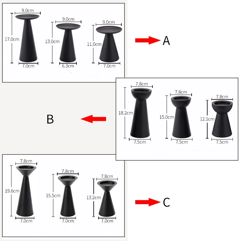 High Quality Black Metal Candelabra for Home Decor Indoor Use Table Candle Stand Metal Pillar Candle Holder