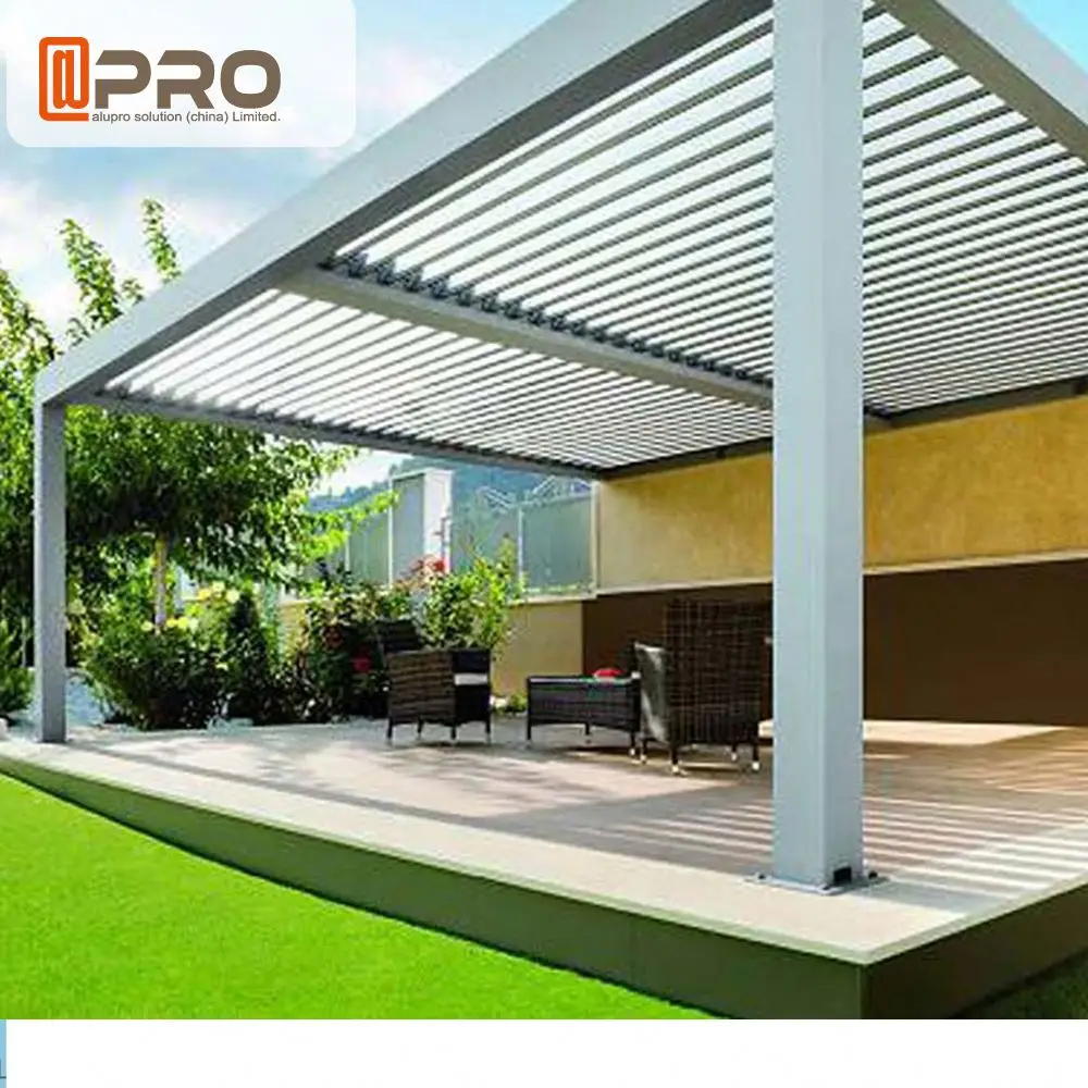 Моторизованный водонепроницаемый pergola крыши жалюзи системы открытый