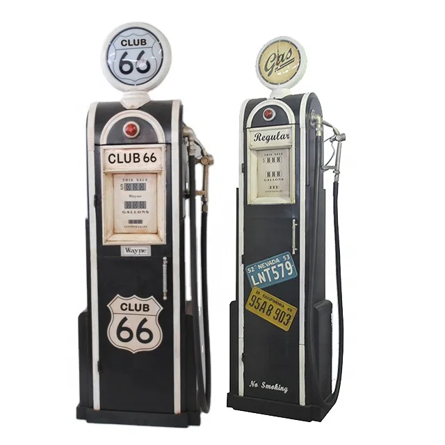 Customized 1.2/1.5/1.8M High Quality Iron Crafts Metal Gas Pump Decor Model Antique Vintage Crafts Handmade Pub Home Decoration