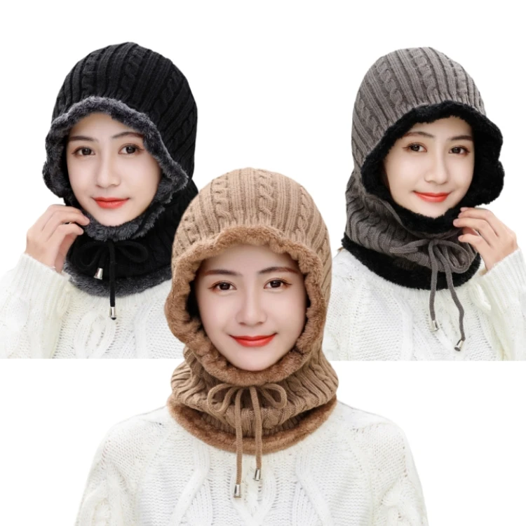 Hat Scarf Set,Custom luxury warm wool knitted beanie blanks Winter cashmere bennie caps beanie hats with custom logo