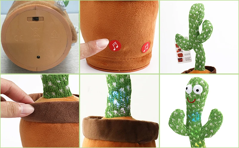 Christmas Presents Tik Tok Dancing Cactus Plush Toy Talking Cactus Recording Singing Plush Toy Dancing Talking Cactus Toy