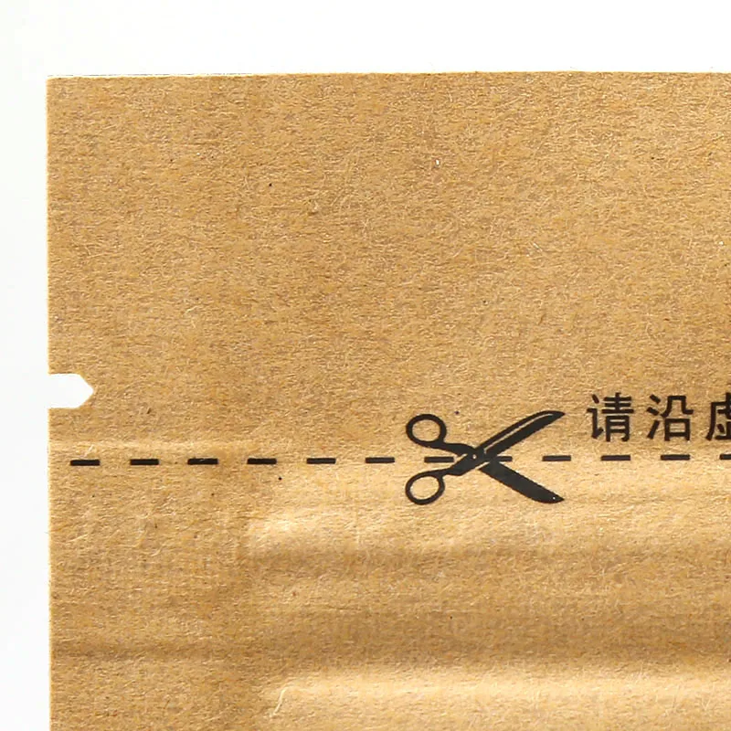 Heat Seal Moistureproof green tea traditional Chinese medicine packaging standing bag reusable kraft paper self sealing bag