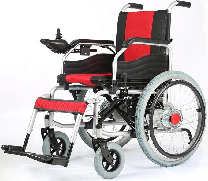 OEM lightweight folding portable electric wheelchair for elderly people