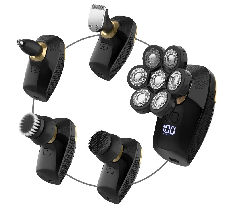 LCD Display Balding Shaver waterproof sideburns men shaver Customized 5 in 1 shaving machine New style electric shavers