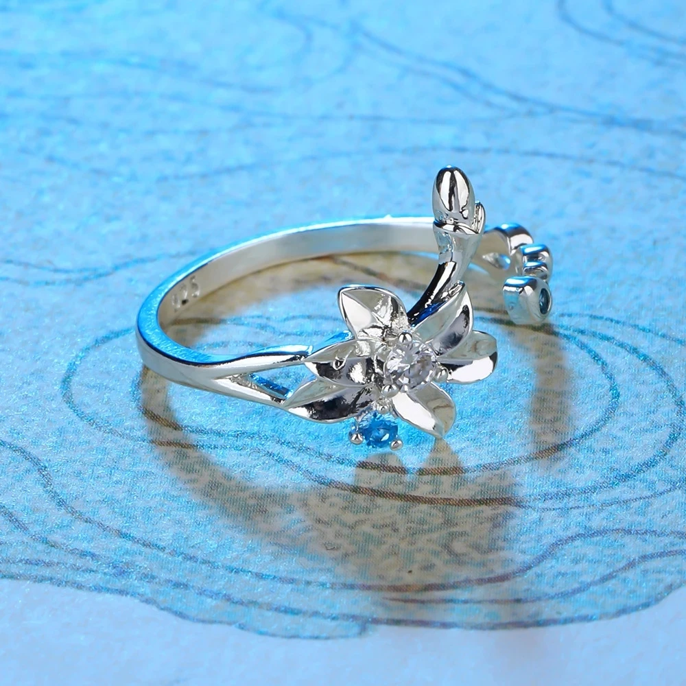 Women Ring Mo Dao Zu Shi Rings Man Lan Wangji Wei Wuxian Fashion Flower Clouds Jewellery Wedding Couples Cute Silver Color Gifts